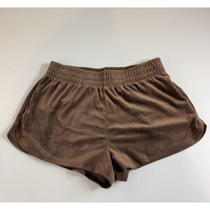 Divided by H&M Women's Brown Velour Pull On Shorts Pockets Size S Small